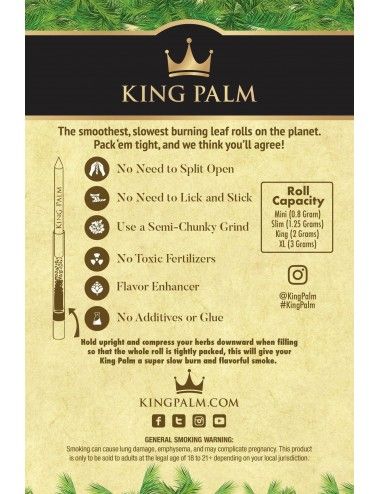 King Palm Cone Leaf - 25 Slim Rolls